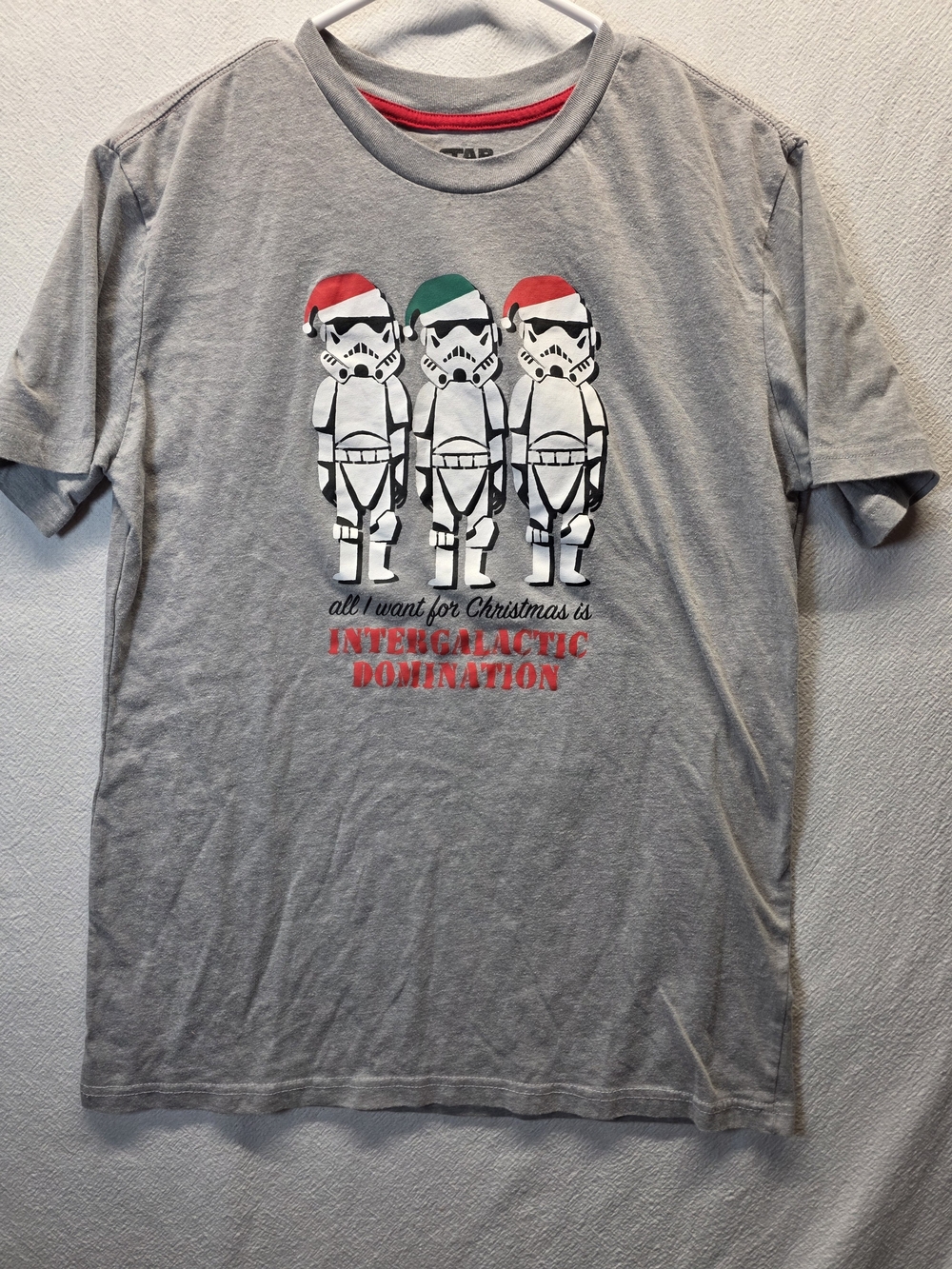 Star Wars Stormtroopers "Intergalactic Domination" Christmas graphic T-shirt LG